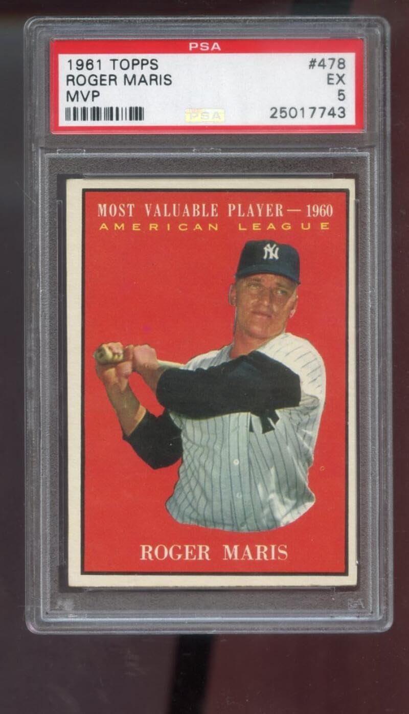 Amazon.com: 1961 Topps #478 Roger Maris 1960 MVP Most Valuable